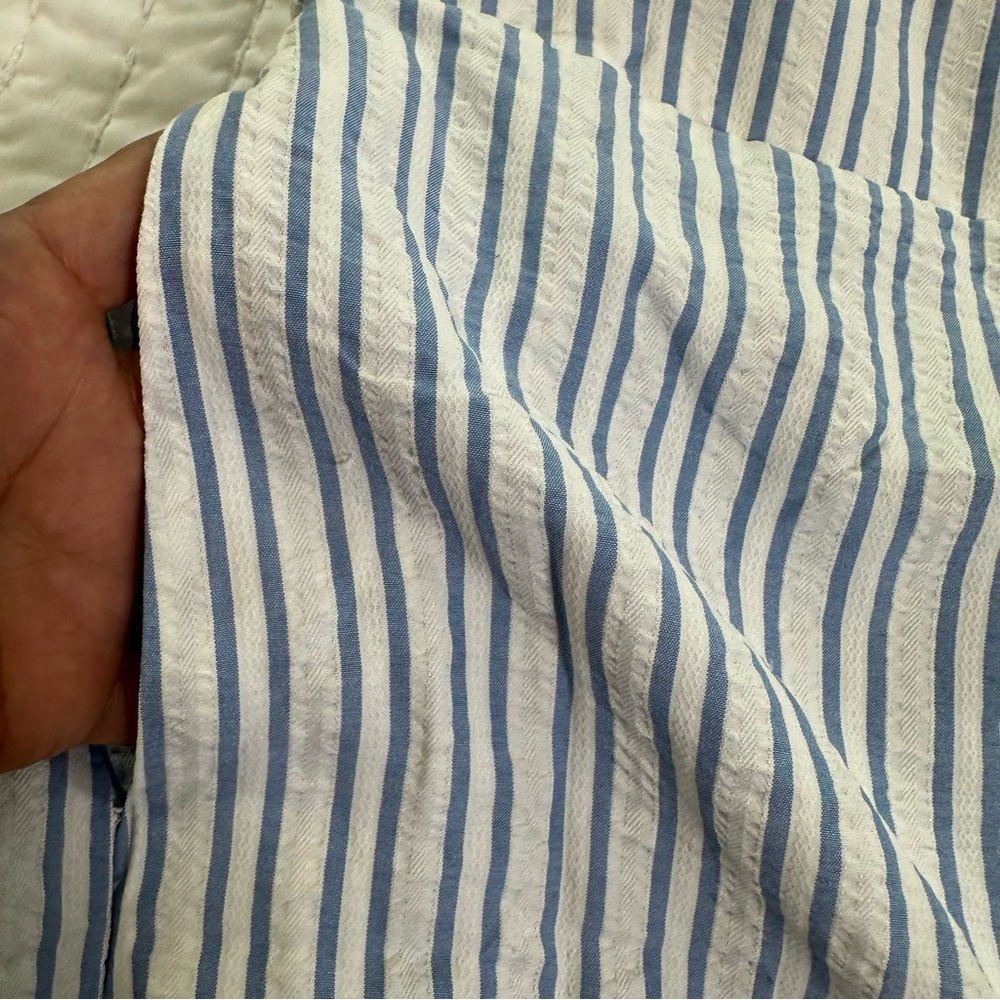NWT Cupshe Removable Straps Marigold Blosson Blue and White Striped Romper - Picture 10 of 15